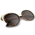 thumbnail image 4 of sunglassLA Female Elegant Round High Pointed Metal Corner Cat Eye Sunglasses 54mm (Shiny Tortoise-Gold / Lavender) - 54mm, 4 of 4