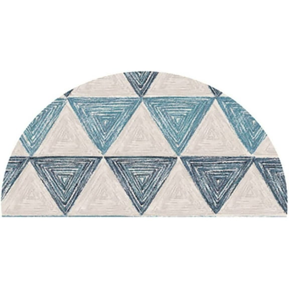 Triangular Geometry Half Round Door Mat Semi Circle Bathroom Rug Indoor Outdoor Entrance Bath Mat Non Slip Floor Doormats Welcome Front Door Mats Home Decor Rug 24X16inch.