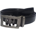 thumbnail image 3 of Marshal Men's Genuine Leather Ratchet Dress Belt With Automatic Buckle Black Buckle8, 36", 3 of 9