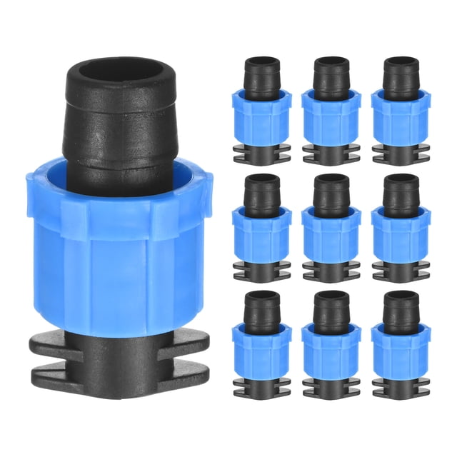 Uxcell Paquete de 10 Conectores de Bloqueo Acanalados para Riego por Goteo, Tapones de Tubo de 5/8 Pulgadas