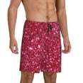 thumbnail image 2 of Naloa Pink Glitter Men's Short Pajama Pants, Lounge Comfort Shorts with Elasticized Waistband and Side Pockets - X-Large, 2 of 9