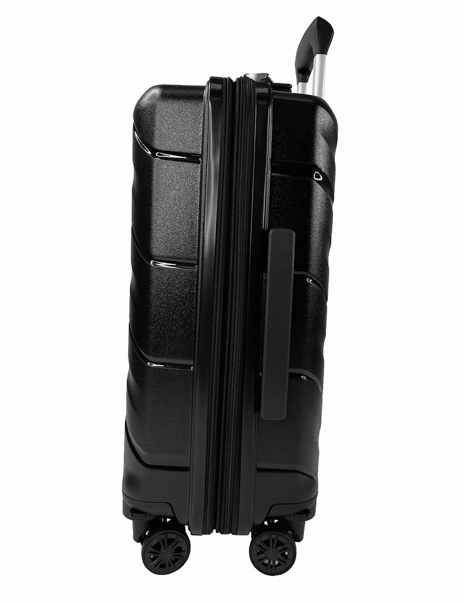 K-Cliffs Carry-On Suitcase Expandable Spinner 20" Lightweight Hand Carry Hardside Travel Luggage with 360° Dual Wheels Black