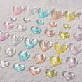 thumbnail image 5 of UDIYO 30Pcs Nail Ornaments Ice Penetration Translucent Flat Bottom Drill Peach Heart Rhinestone for Beauty, 5 of 7