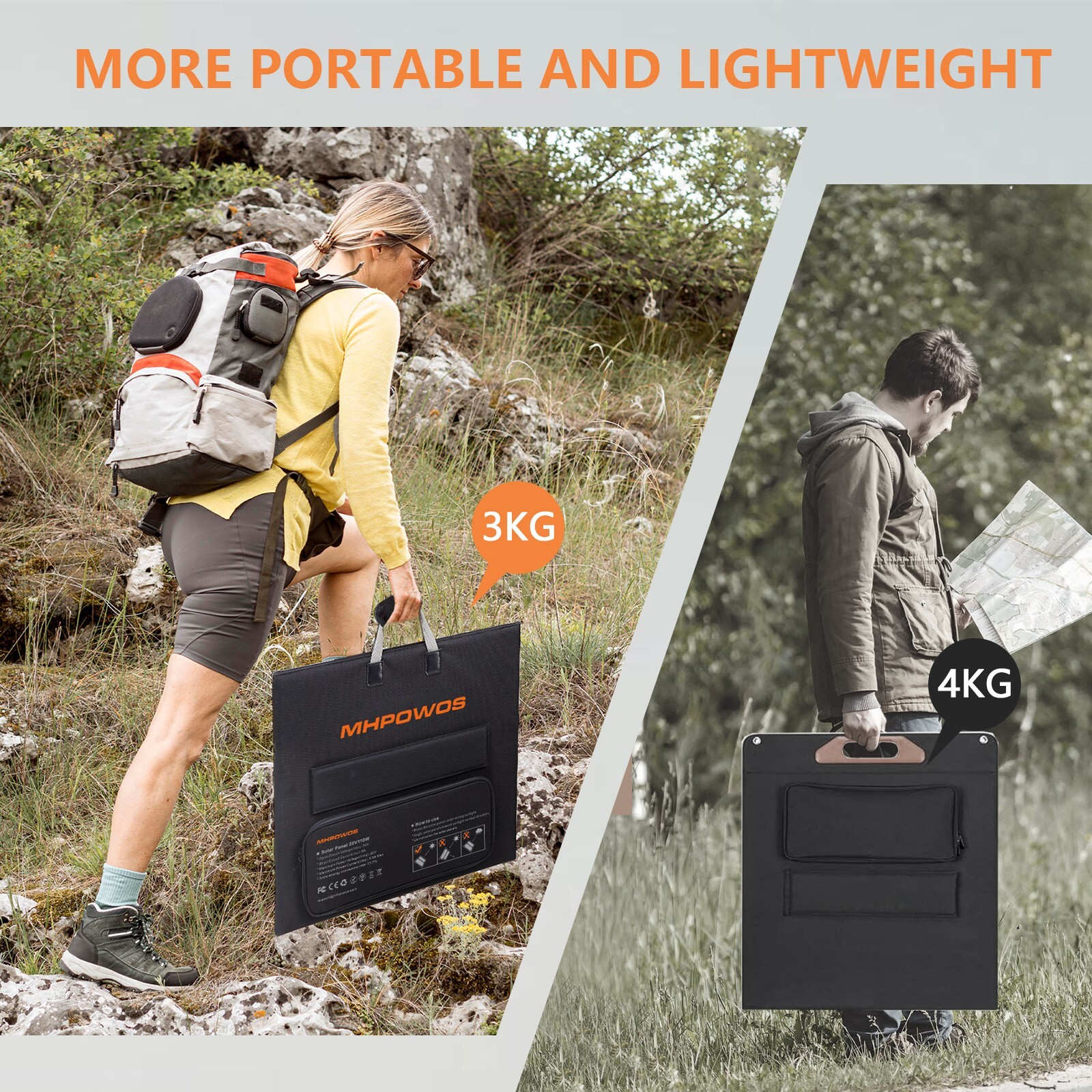 MHPOWOS XT60 110W Solar Panel Rv Solar Panel Kit Foldable Solar Charger