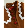 thumbnail image 6 of Baby Sweetie Newborn Baby Boy Girl Christmas Jumpsuit Long Sleeve Gingerbread Man Romper with Hat Fall Clothes, 6 of 8