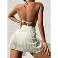 thumbnail image 2 of SEARIPE Women 3 piece Swimwear Halter Triangle Bikini Swimsuit With Beach Skirt White M, 2 of 5