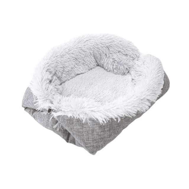 Cama Para Mascotas Suave Malubero, Gris claro y Oscuro