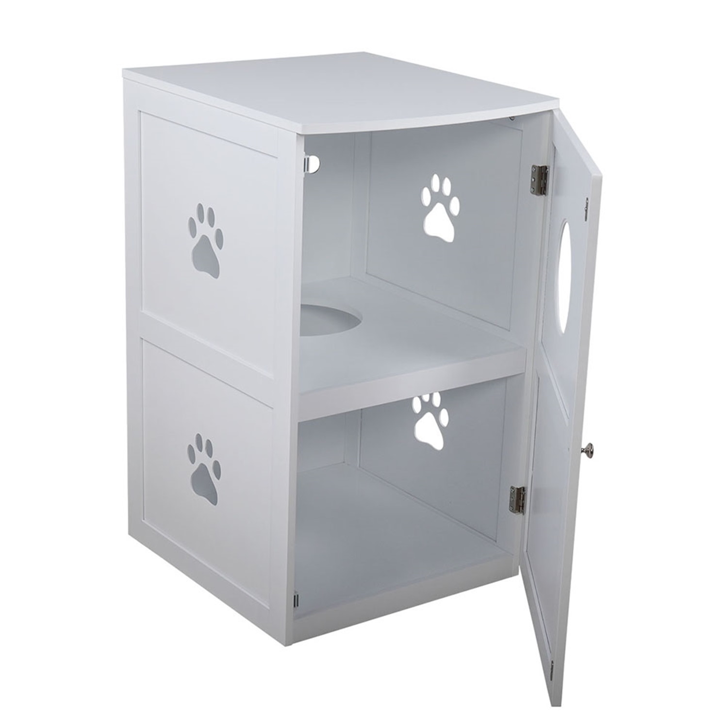 Pefilos 41" Enclosed Litter Box Enclosure Furniture Hidden Cabinet,Cat Washroom, Litter House Litterbox Cover,Dog Proof Cat Feeding Station Nightstand Table for Large Cat Kitten Kitty, White Pefilos 41" Enclosed Litter Box Enclosure Furniture Hidden Cabinet,Cat Washroom, Litter House Litterbox Cover,Dog Proof Cat Feeding Station Nightstand Table for Large Cat Kitten Kitty, White