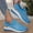 Blue, variant on Rhinestone Sneakers for Women, Sparkly Glitter Mesh Slip On Wedge Platform Dressy Casual Walking Shoes, Summer Going Out Shoes, Lightweight Comfortable Slip On Sandals for Women