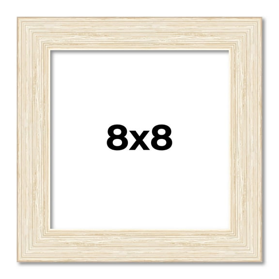 8x8 Frame White Barnwood Picture Frame - Modern Photo Frame Includes UV Acrylic Shatter Guard