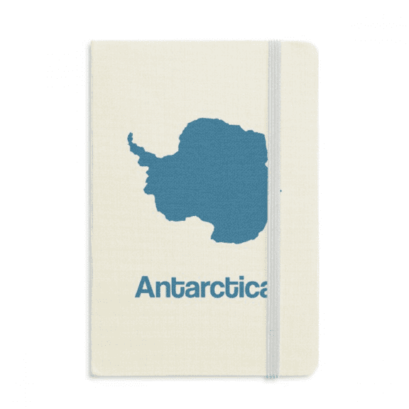 Blue Antarctica Illustration Map Pattern Notebook Official Fabric Hard Cover Classic Journal Diary