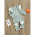 thumbnail image 3 of xiaxaixu Baby Girl Romper, Embroidered Letter Pattern Lace Long Sleeve Jumpsuit, 3 of 8