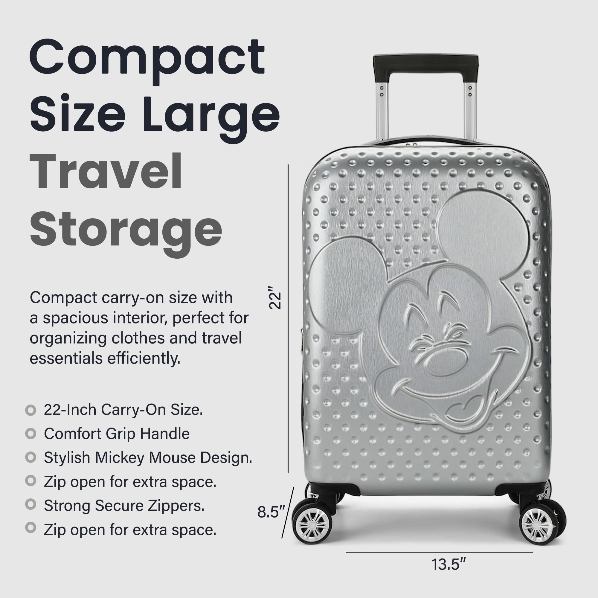 Disney Elevated Mickey Mouse Head Gray 22
