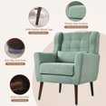 thumbnail image 5 of MIKIBAMA Modern Accent Chair Chenille Fabric Upholstered Tufted Side Wingback Chair, 5 of 5
