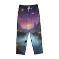 thumbnail image 6 of Uemuo Magical Bees Twilight River Pattern Women's Wide Leg Palazzo Lounge Pants with Pockets Light Weight Loose Comfy Casual Pajama Pants-Small, 6 of 9