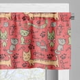 thumbnail image 5 of Ambesonne Cat Valance & Curtain, Kitty Doodle Paws Bow Tie, 55"x30", Multicolor, 5 of 6