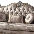 thumbnail image 3 of Crowned Top Wooden Sofa with Floral Print and Rolled Arms, Champagne Gold, 3 of 3