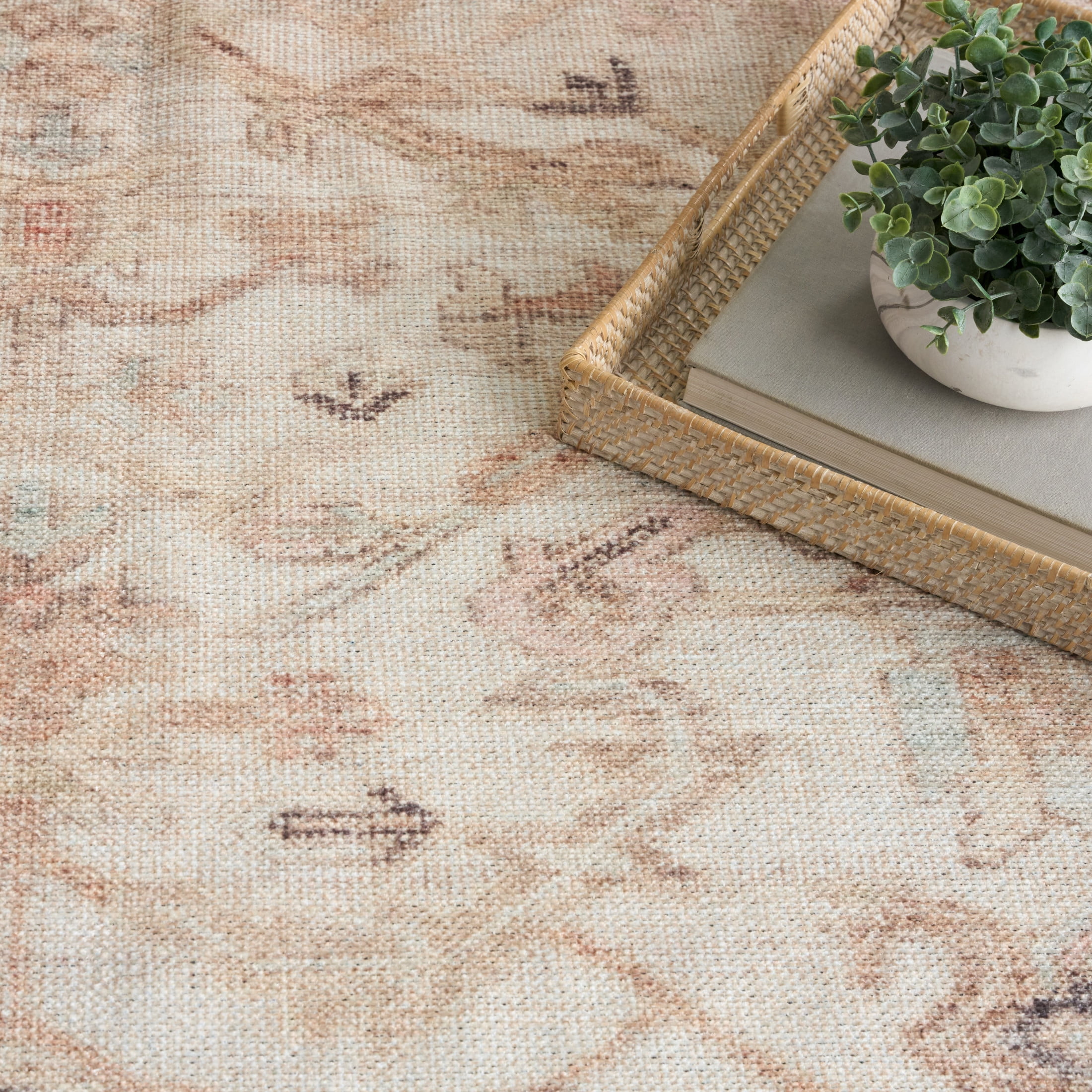 Nourison Vintage Washables 9' x 12' Beige Vintage Indoor Rug
