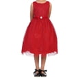thumbnail image 2 of Big Girls' Dress Sleeveless Glitter Christmas Holiday New Year Flower Girl Dress Red Size 18.5 (KDC102D), 2 of 3