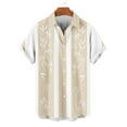 thumbnail image 4 of ZCFZJW Mens Hawaiian Shirts Short Sleeve Button Down Shirt Striped Color Block Printed Tropical Summer Beach Vacation Tees Shirt Tops Khaki M, 4 of 6