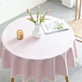 thumbnail image 2 of Inteprter Mantel hogar Hotel comedor decoración Picnic a prueba de aceite cubierta impermeable para mesas algodón Lino forma redonda manteles Mostrada Rosado, 2 of 6