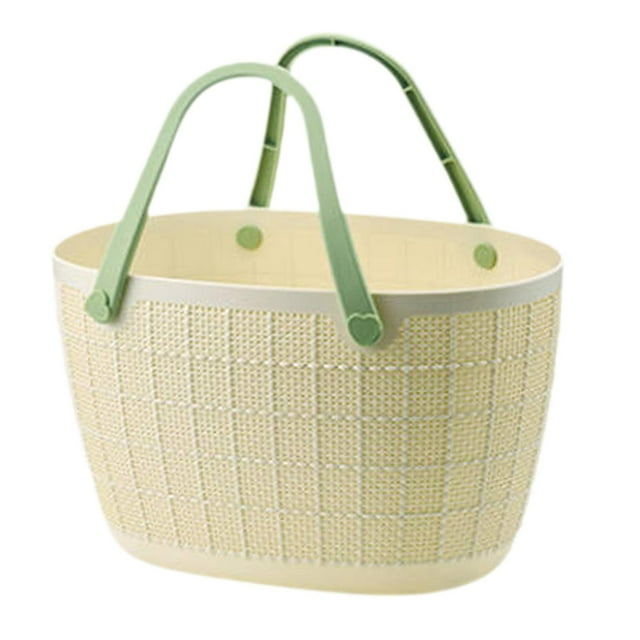 Cesta de ducha, cesta de almacenamiento para el hogar con asas, bolsa de mano, organizador de ducha, cesta de baño para cocina, playa, baño, despensa Beige 35x32x23cm