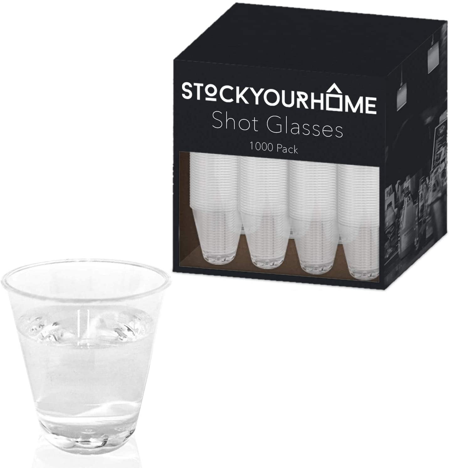 Set of 50 Clear Plastic 1 ounce Shot Glasses Cups Disposable Clear Durable Hard Plastic Tasting Sample Shot Glass Whisky Wine Tasting 