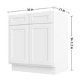 thumbnail image 2 of Furinno Shaker Bath Vanity Cabinet without Top , Ready to Assemble, 21 D x 30 W x 34.5 H, White, 2 of 7