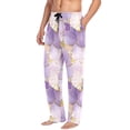thumbnail image 2 of FORMRS Mens Pajama Pants with Pockets Soft Cotton Sleepwear Lounge Bottoms, Sizes S-2XL, Pastel Purple Marble Pattern, 2 of 7