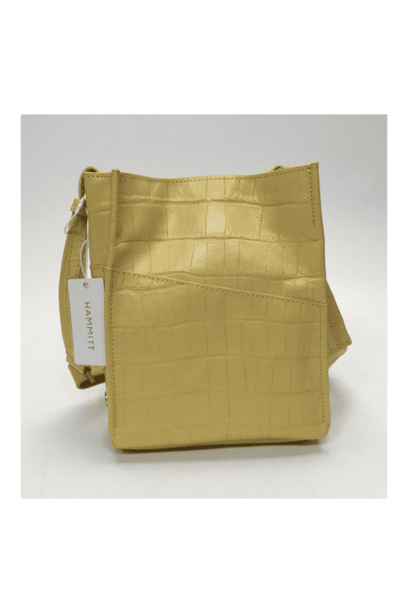 325$ Hammitt Davis Small Sunstruck Yellow Embossed Leather Crossbody Crocco