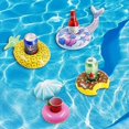 thumbnail image 3 of Paquete de 8 portavasos inflables flotantes para bebidas, flotadores para bebidas, posavasos inflables para fiestas en la piscina (posavasos inflable con forma de piña), 3 of 5