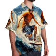 thumbnail image 2 of Surfing in Summer Men's Short Sleeve Casual Printed Button Down Beach Shirt - Summer Hawaiian Top, 2 of 6