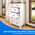 thumbnail image 2 of Dextrus 5 Drawer White Dresser for Bedroom,Wood Cabinet with Walnut Top, Vertical Chest of Drawers, 2 of 10