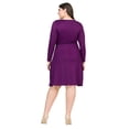 thumbnail image 6 of Plus Size V Neck Long Sleeve Faux Wrap Belted Dress, 6 of 6