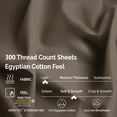 thumbnail image 4 of Superior Egyptian Cotton 300 Thread Count Deep Pocket Sheet Set, Full, Grey, 4 of 8