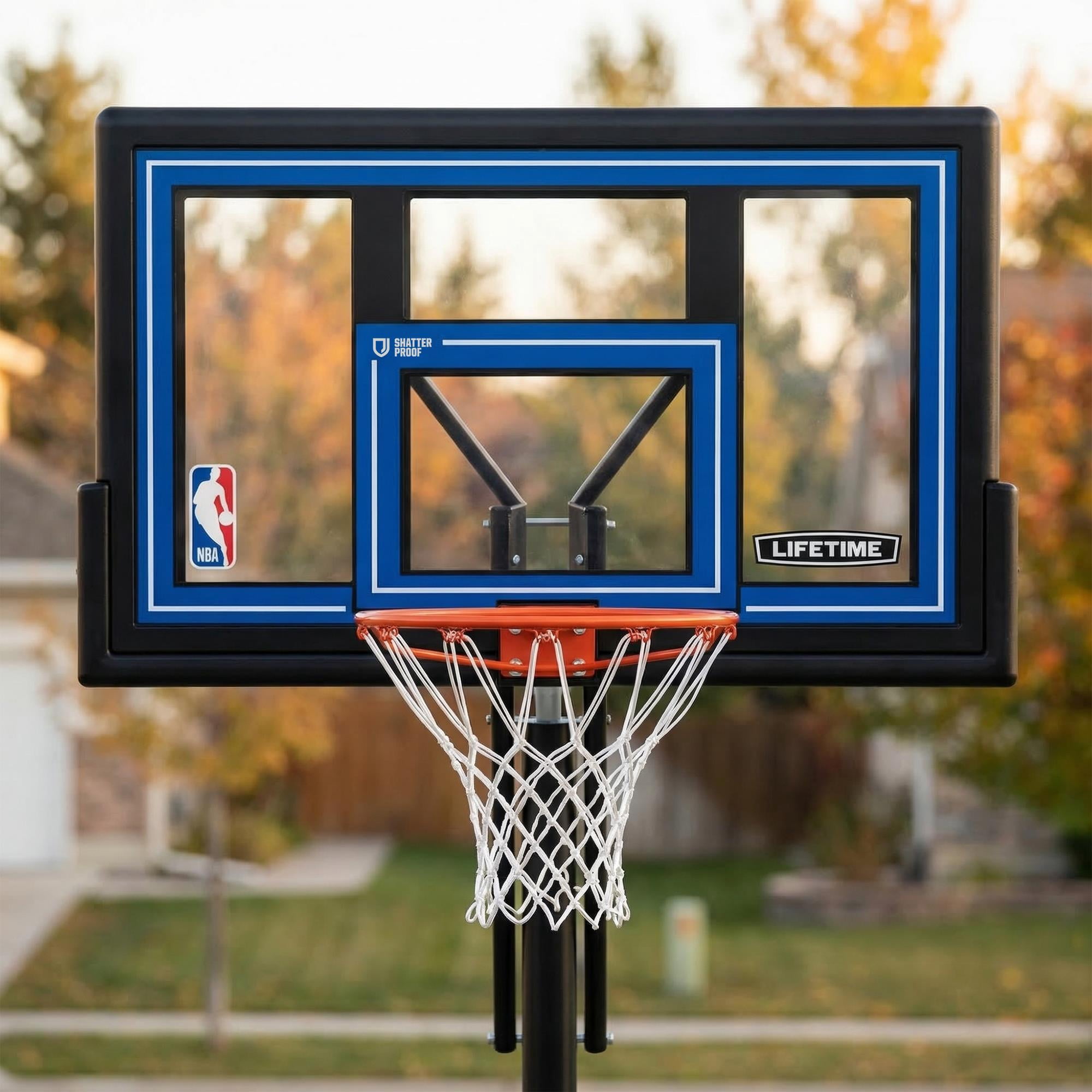 Lifetime NBA Branded 8ft - 10ft Adjustable Height 50" Polycarbonate Portable Basketball System (92110)