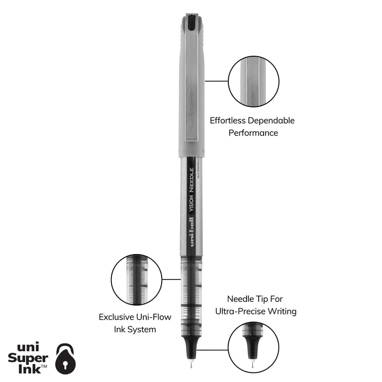 Uniball Vision Needle Rollerball Pens, Fine 0.7mm, Assorted 8 Pack photo 3