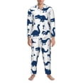 thumbnail image 3 of Honeii Cute Cartoon Dinosaurs Pattern Mens Pajamas Set,2pcs Men's Lounge Long Sleeve Sleep Shirt and Pajama Bottoms Sleepwear Set,Mens Pjs Sets-XX-Large, 3 of 7