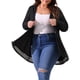thumbnail image 1 of Chaqueta Brillante de Lentejuelas para Mujeres de Talla Grande Agnes Orinda, Abrigo de Manga Larga Abierto 2X Negro, 1 of 6