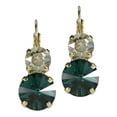 thumbnail image 2 of Swarovski Lever back Earrings 12mm Rivoli Emerald and 8mm Golden Shadow Nickel Free, 2 of 4