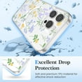 thumbnail image 4 of Faben-pour iPhone 15 Pro Étui Compatible avec MagSafe Étui Magnétique Forte Transparente Florale pour Femmes Filles Étui Rigide Mince Protectrice pour iPhone 15 Pro 6.1 Pouces(Clair/lavande), 4 of 4