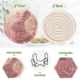 thumbnail image 4 of Haosy Set of 6 Drink Woven Coaster with Holder Heat Resistant Non-Slip Bar Coasters 4 Inches Pink Rabbit Made Of Petals, 4 of 7