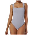 thumbnail image 1 of Body sin mangas sexy de mujer con cuello cuadrado y tirantes acanalados - 90 % nailon, 10 % elastano - Botones a presión en la parte inferior, S-XXL, 1 of 4