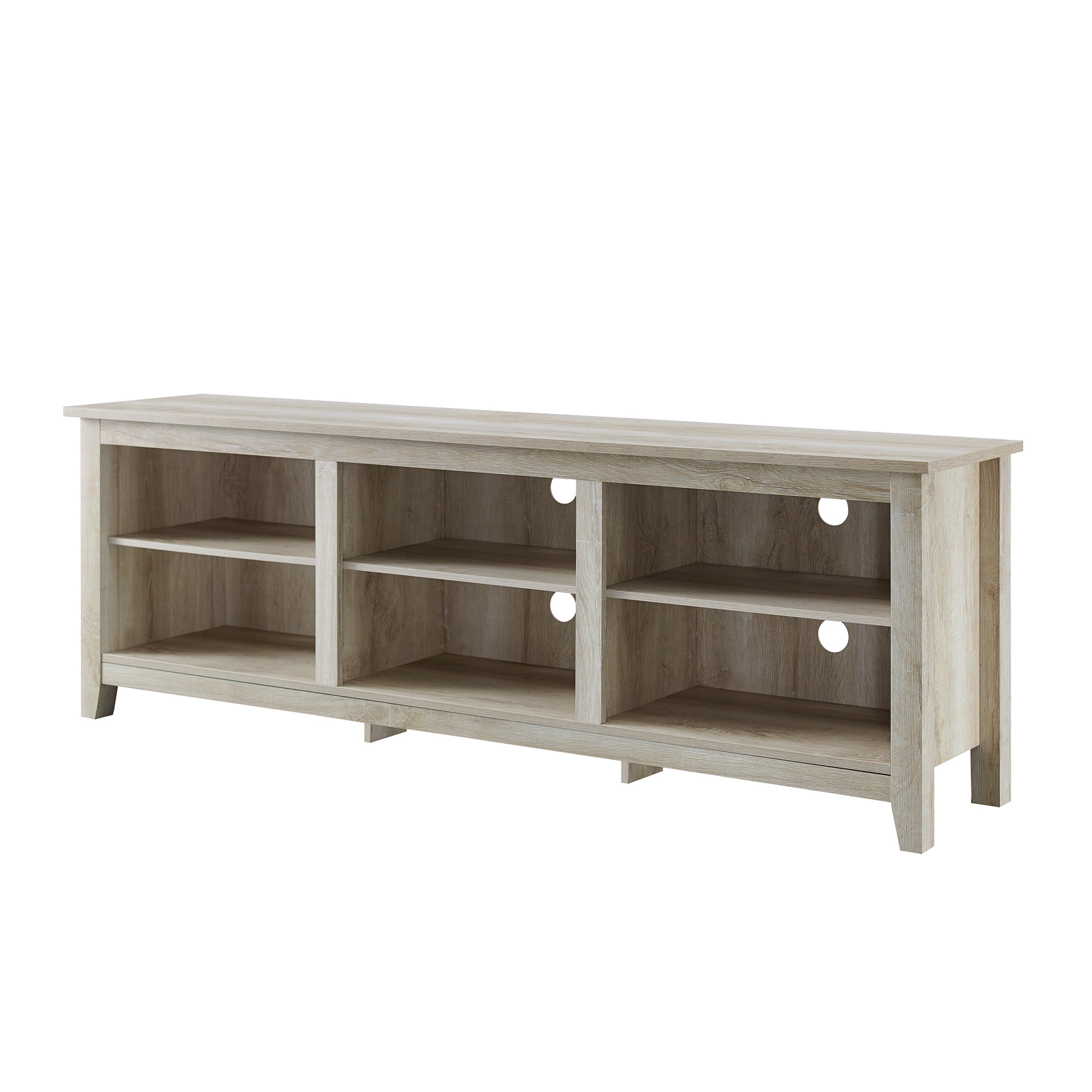 Woven Paths Open Storage TV Stand for TVs up to 80", White Oak