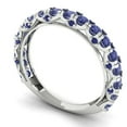 thumbnail image 2 of 3.13 ctw Wedding Band for Women - 18K White Gold Simulated Tanzanite Stackable Eternity Ring, 2 of 6