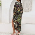 thumbnail image 5 of WULMLEO Kaftan Dresses for Women V Neck Batwing Sleeve Moomoo Nightgowns for Swimwear Plus Size Colorful Dresses Dark Green One Size, 5 of 5