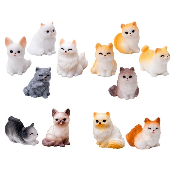 unbranded  12 Pcs Mini Cat Figures Miniatures Figurines Micro Landscape