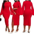 thumbnail image 4 of Women Sexy Dress Bodycon Work Dress Elegant Pencil Dress, 4 of 6