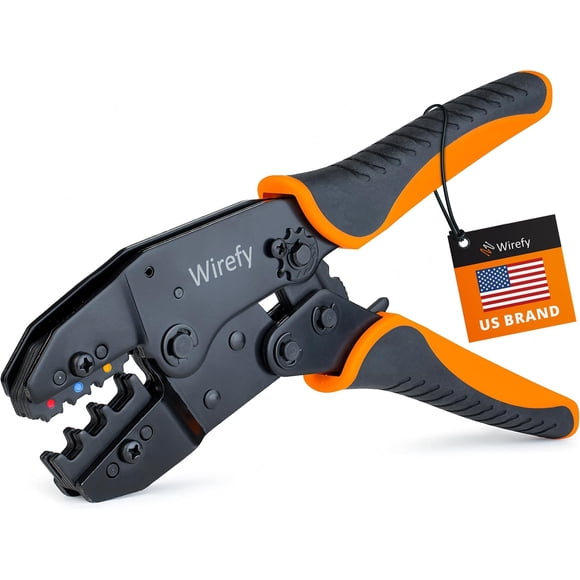 Wirefy Crimping Tool For Insulated Electrical Connectors - Ratcheting Wire Crimper - Crimping Pliers - Ratchet Terminal