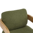 thumbnail image 4 of Christopher Knight Home Boucle Upholstered Dining Chairs with Curved Backrest, Natural + Green, Set of 2, 4 of 11